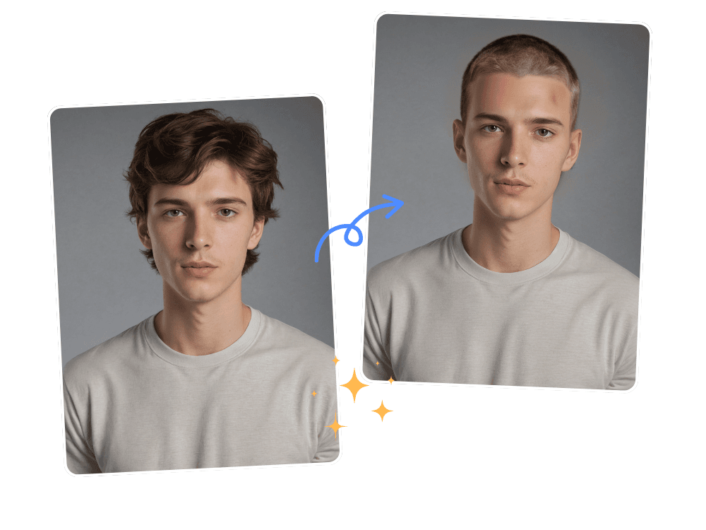 Ultra-realistic buzz cut preview