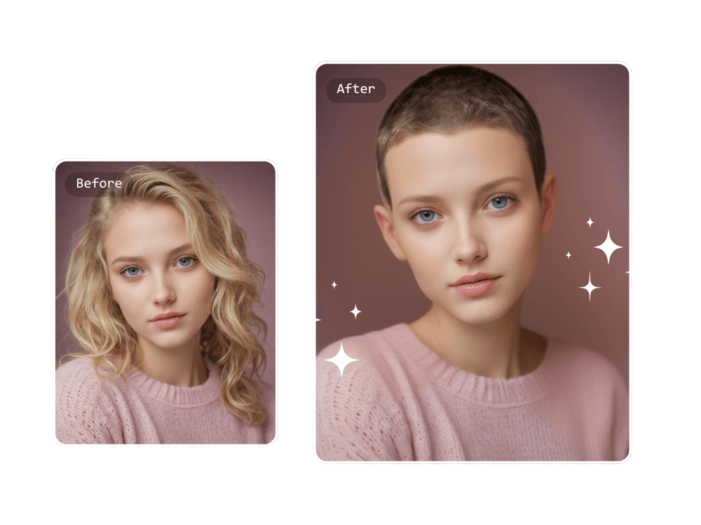 Instant buzz cut preview